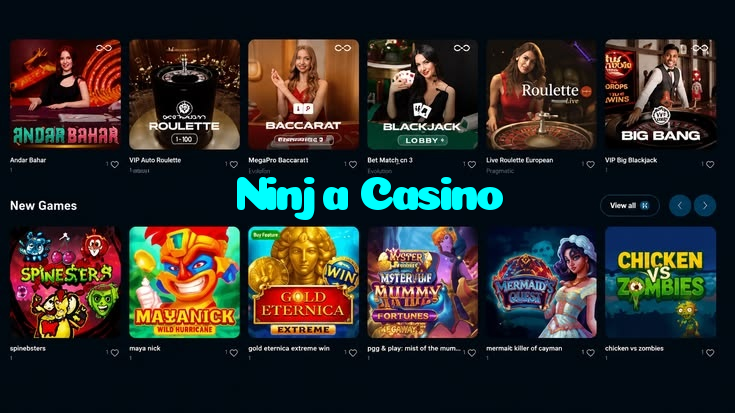 Ninja Casino casino presented on mobile device in Pakistan with slots and live games